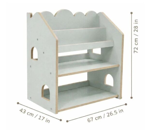 MeowBaby Montessori MDF House Bookcase - Grey - Image 4