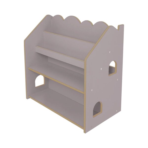 MeowBaby Montessori MDF House Bookcase - Grey - Image 2