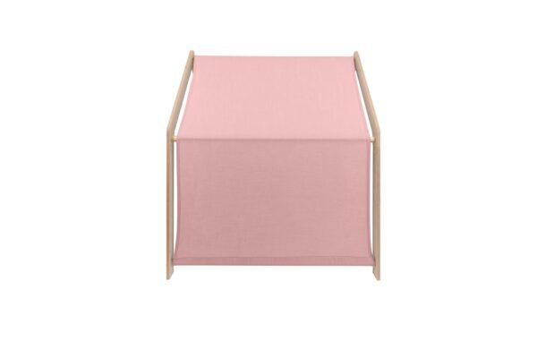 MeowBaby® Natural Wooden House for Kids - Pink Roof - Image 3