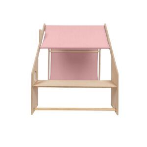 MeowBaby® Natural Wooden House for Kids - Pink Roof
