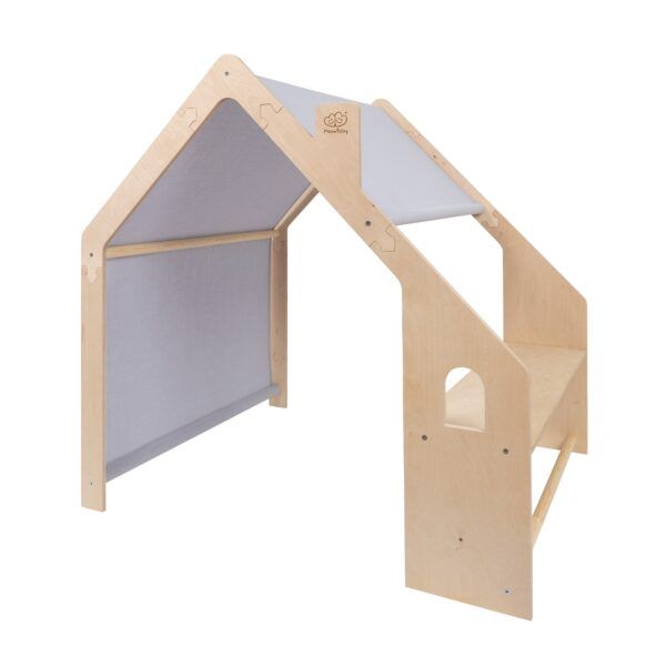 MeowBaby® Weißes Holzhaus für Kinder – Blaues Dach – Bild 4