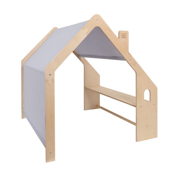 MeowBaby® Weißes Holzhaus für Kinder – Blaues Dach – Bild 3