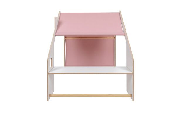 MeowBaby® White Wooden House for Kids - Pink Roof - Image 3
