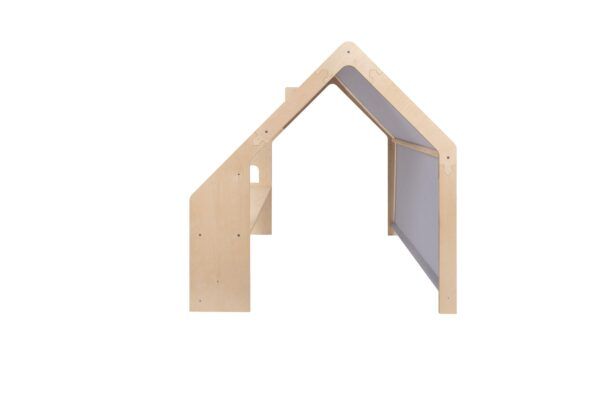 MeowBaby® Natural Wooden House for Kids - Blue Roof - Image 3