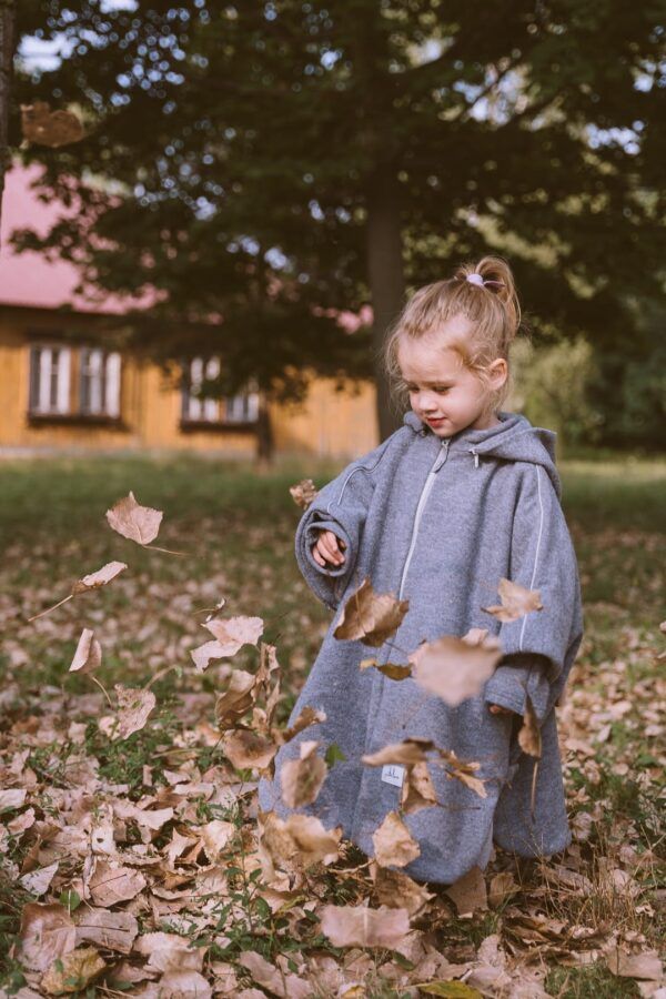 Merinowolle Auto-Poncho für Kinder - Hase – Bild 2