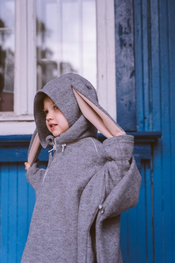 Merinowolle Auto-Poncho für Kinder - Hase – Bild 3