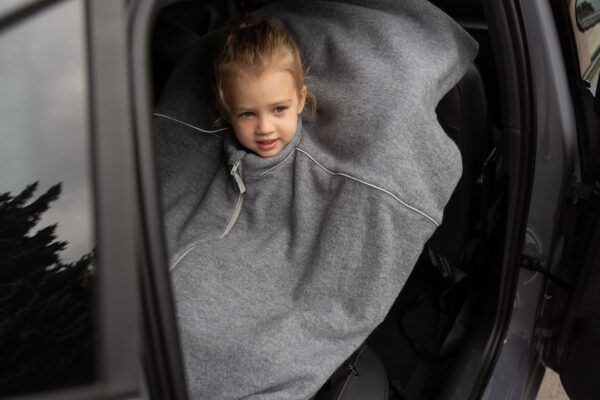 Merinowolle Auto-Poncho für Kinder - Hase – Bild 4