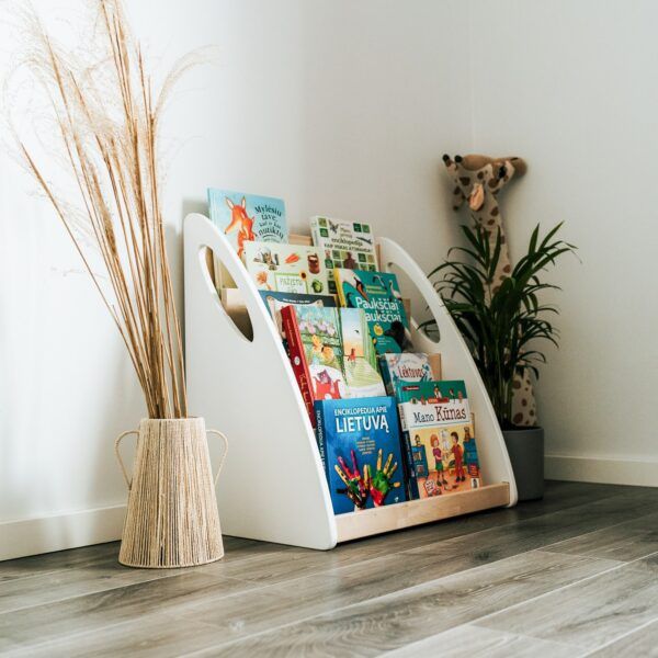 Montessori-Bücherregal mit Buchaufbewahrung - 4 Fächer – Bild 4