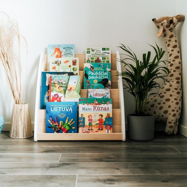 Montessori-Bücherregal mit Buchaufbewahrung - 4 Fächer – Bild 3