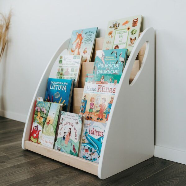 Montessori-Bücherregal mit Buchaufbewahrung - 4 Fächer