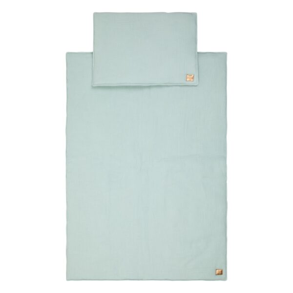 Muslin Baby Blanket + Pillow Set - Mint - Image 3