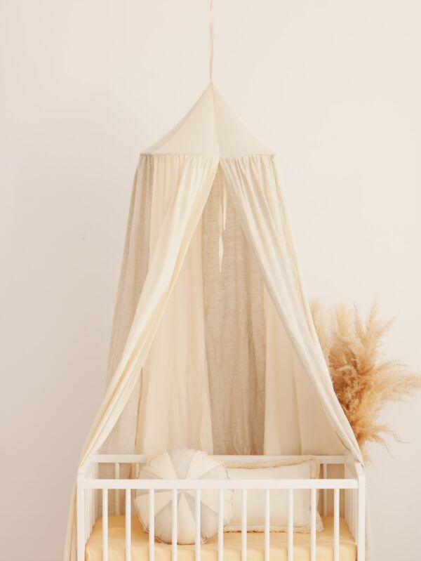Organic Cotton and Linen Canopy - Cream Circus - Image 5