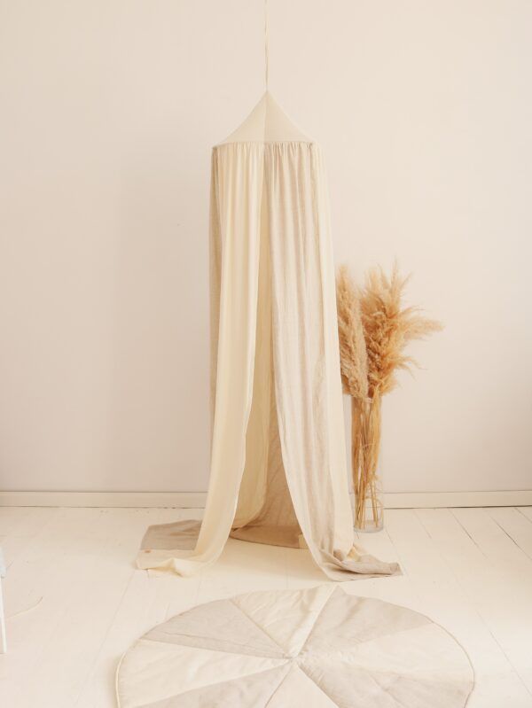 Organic Cotton and Linen Canopy - Cream Circus - Image 2
