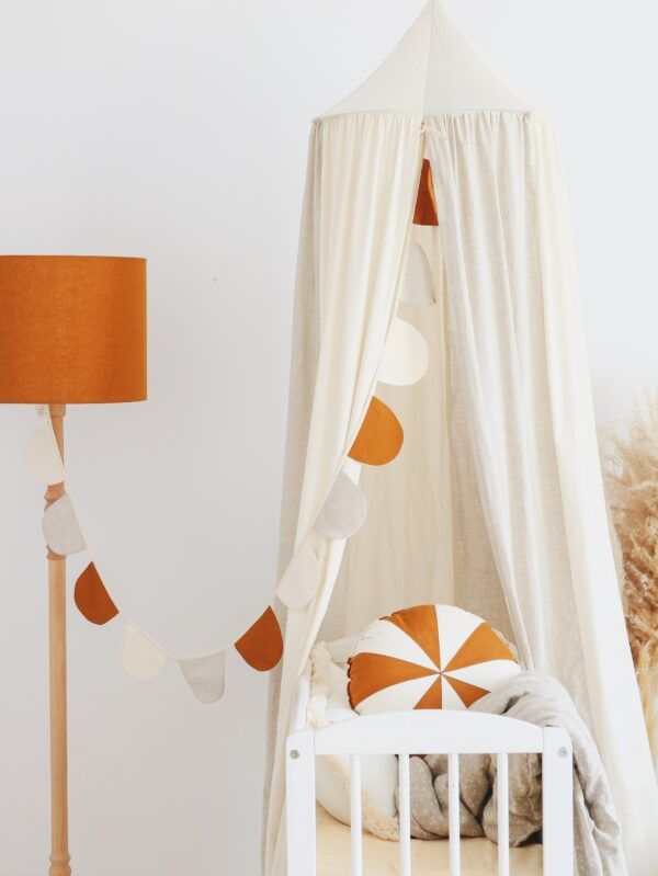 Organic Cotton and Linen Canopy - Cream Circus - Image 8