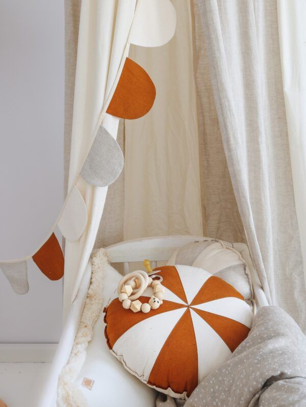 Organic Cotton and Linen Canopy - Cream Circus - Image 7
