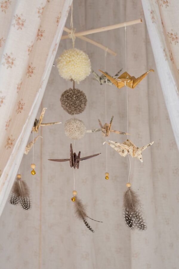 Origami Nursery Mobile - Gold Dust - Image 5