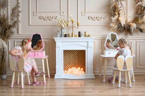 Princess Beauty Table and Chair with Mirror - Tulip - Image 3