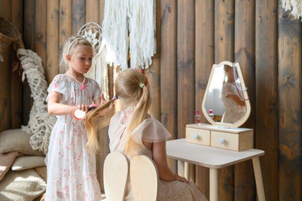 Princess Beauty Table and Chair with Mirror - Tulip - Image 6