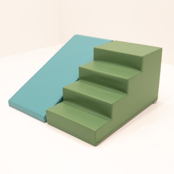 Soft Play Step and Slide Set - Pastel Turquoise - Image 5