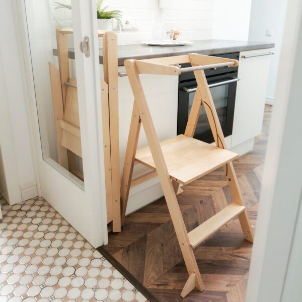 STEP'n'FOLD Foldable Helper Tower - Natural Wood - Image 2