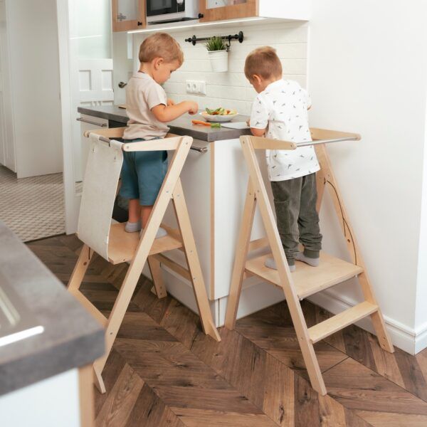 STEP'n'FOLD Foldable Helper Tower - Natural Wood - Image 6