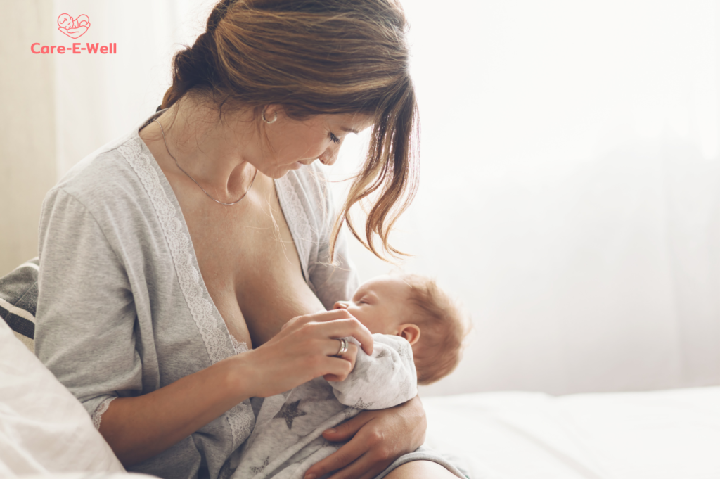 Newborn breastfeeding responsively during a frequent feeding period