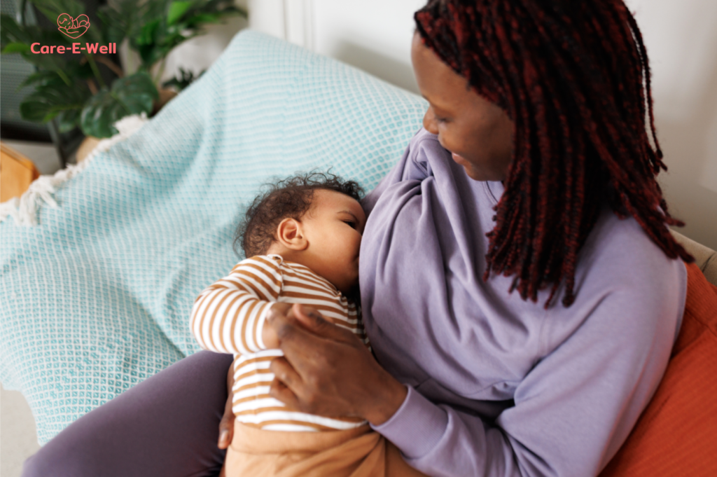Newborn breastfeeding comfortably during an unhurried feeding session