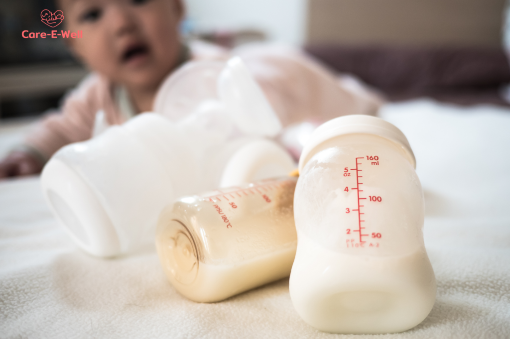 Mother breastfeeding a newborn during the first days as milk production increases