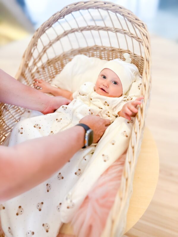 Baby Swaddle and Sleeping Bag 2.5 TOG – Beige / White, 6–24 Months - Image 4