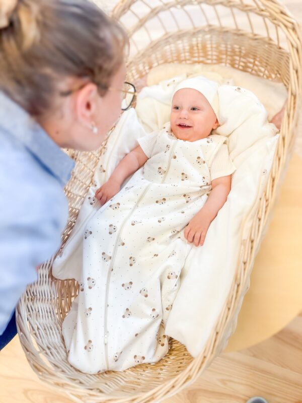 Baby Swaddle and Sleeping Bag 2.5 TOG – Beige / White, 6–24 Months - Image 5