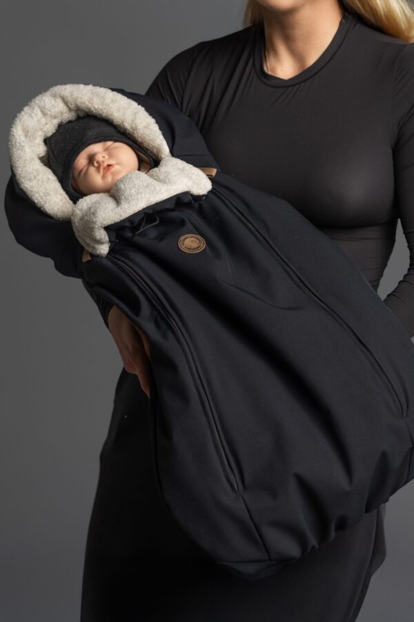 Baby Winter Footmuff – Black, One Size - Image 4