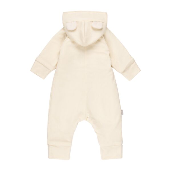 Bear-Ear Cotton-Lined Merino Wool Baby Overall – White - Image 4