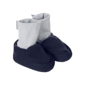 Blue Lined Merino Wool Baby Booties