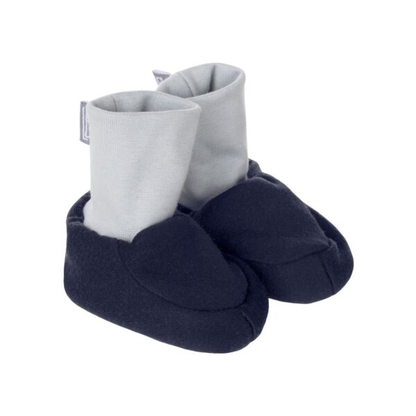 Blue Lined Merino Wool Baby Booties