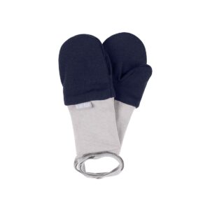 Blue Merino Wool Baby Mittens with Thumb