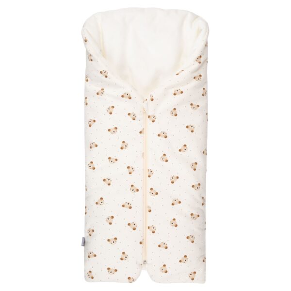 Bow Baby Sleeping Bag and Blanket – Beige / White, 0–6 Months - Image 5
