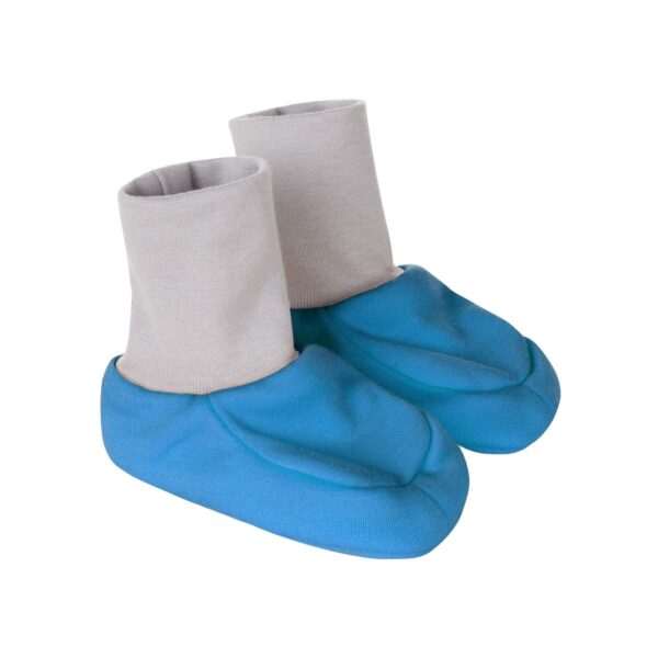 Bright Blue Lined Merino Wool Baby Booties