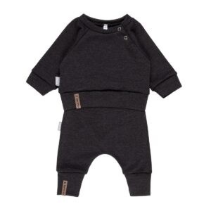 Children’s Merino Wool Top and Trousers Set – Dark Grey