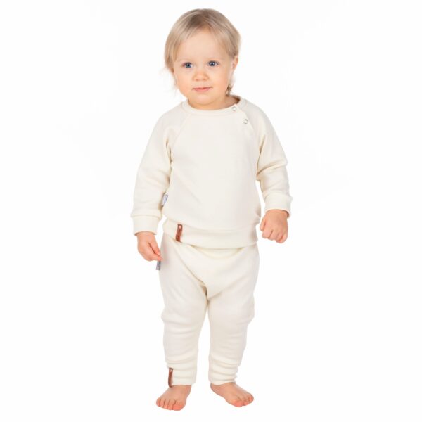 Children’s Merino Wool Top and Trousers Set – White