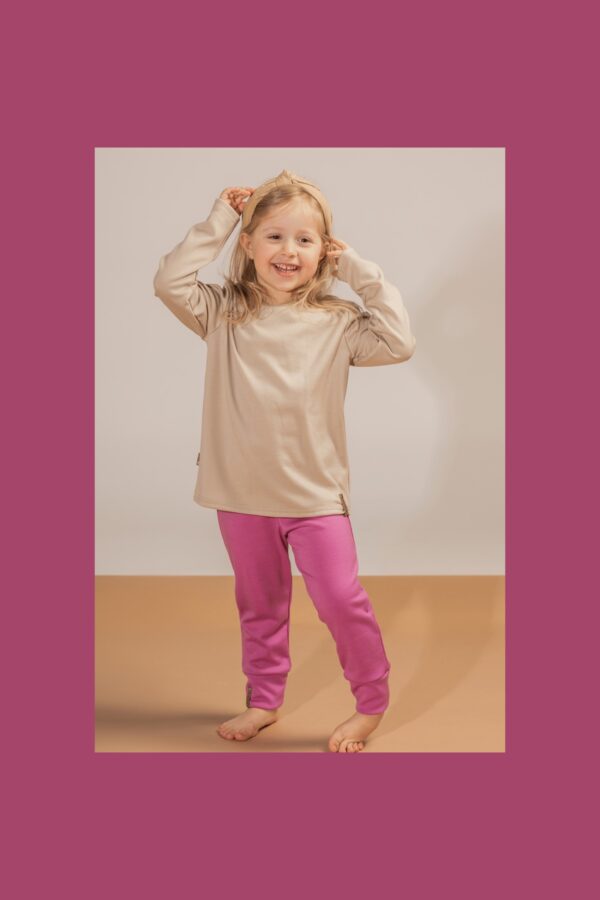 Children’s Merino Wool Top – Beige - Image 2