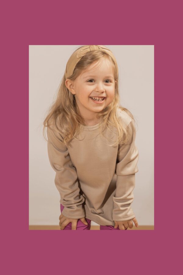 Children’s Merino Wool Top – Beige - Image 3