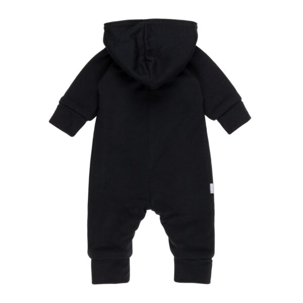 Cotton-Lined Merino Wool Baby Overall – Black - Image 2