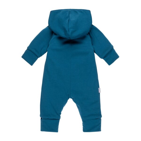 Cotton-Lined Merino Wool Baby Overall – Blue - Image 2