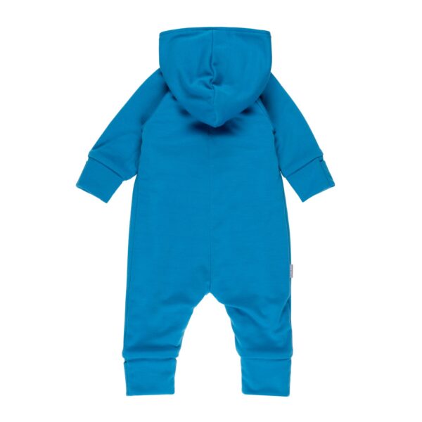 Cotton-Lined Merino Wool Baby Overall – Bright Blue - Image 2