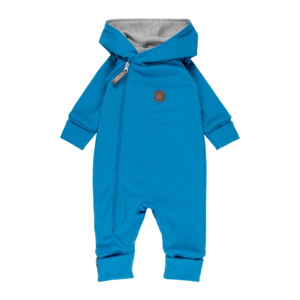 Cotton-Lined Merino Wool Baby Overall – Bright Blue