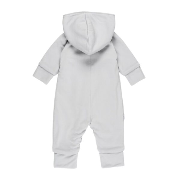 Cotton-Lined Merino Wool Baby Overall – Light Grey - Image 3