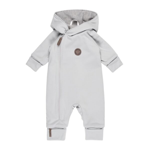 Cotton-Lined Merino Wool Baby Overall – Light Grey - Image 2