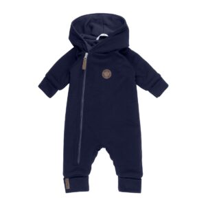 Cotton-Lined Merino Wool Baby Overall – Navy Blue