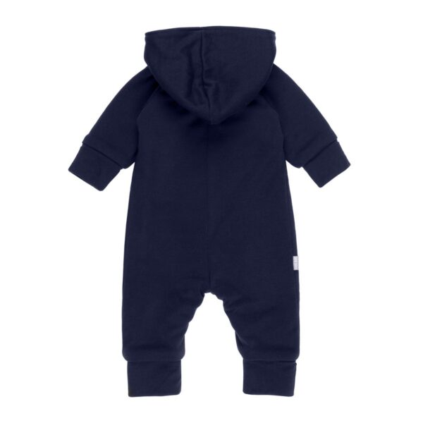 Cotton-Lined Merino Wool Baby Overall – Navy Blue - Image 2