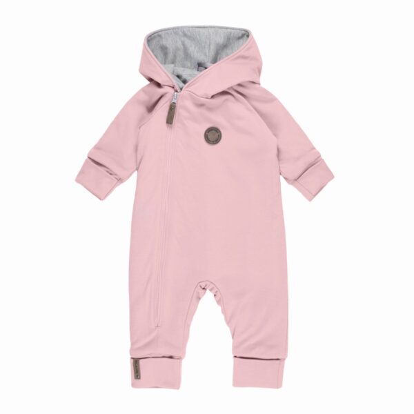 Cotton-Lined Merino Wool Baby Overall – Pink